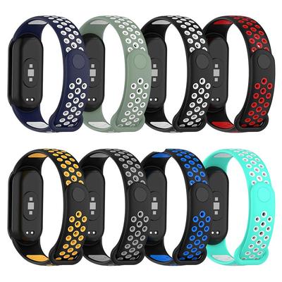 Sport Silicone Strap For Xiaomi Mi Band 8 Bracelet Two-Color Wristband