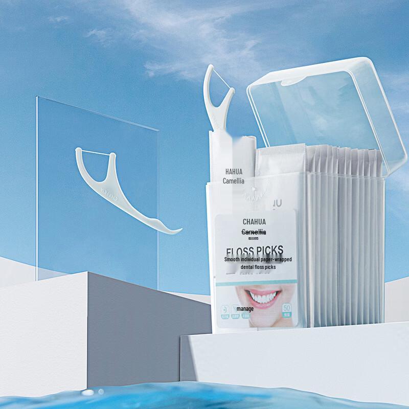 CHAHUA Disposable Dental Floss Picks, 2 x 50-Count Individual Packs