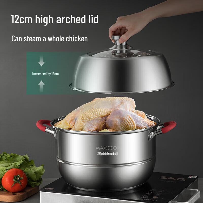 Meichu 28cm 2-Lagen 304 Edelstahl Suppendampfgarer Topf