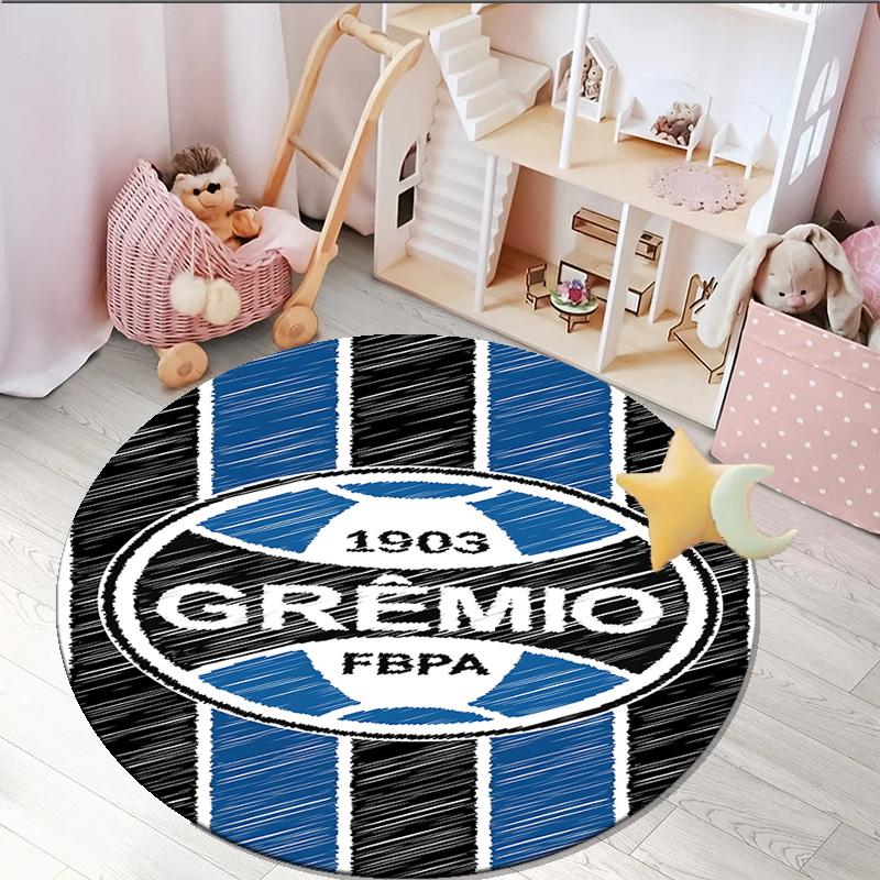 1PC round rug Fc Crest Design Printed Round Area Rug ,Rug For Home Office, Round Chair Rug, Decorative Carpet Fan gifts Christmas gift