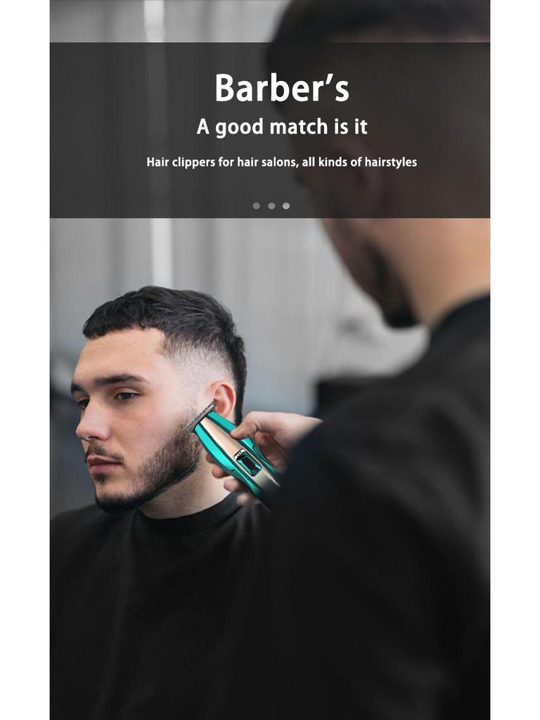 High-Power Professional Electric Hair Clipper with Washable Head