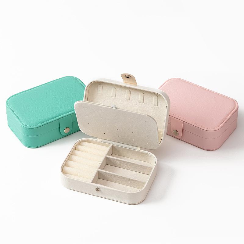 Jewelry storage box High-grade anti-oxidation stud earrings, necklace, jewelry ring grid desktop large-capacity display box