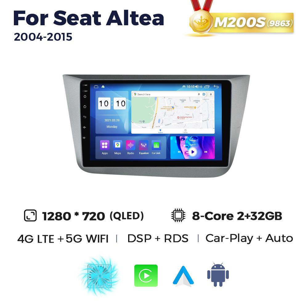 New Android Car Radio Multimedia Video Player For Seat Altea 2004-2015 Toledo 2004-2009 GPS Navigation BT Carplay 2Din Head Unit