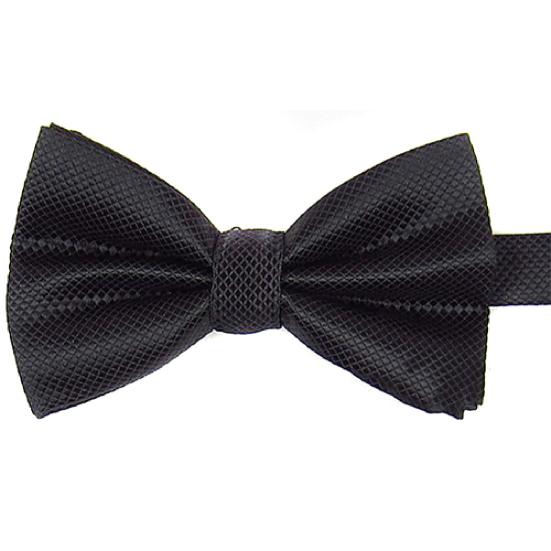 Bow Tie Grid Pattern Skin-friendly Polyester Wedding Formal Meeting Necktie for Men