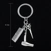 Mini Cute Keychain Hairdressing Scissors Hair Dryer Comb Pendant Car Keyrings Pendant