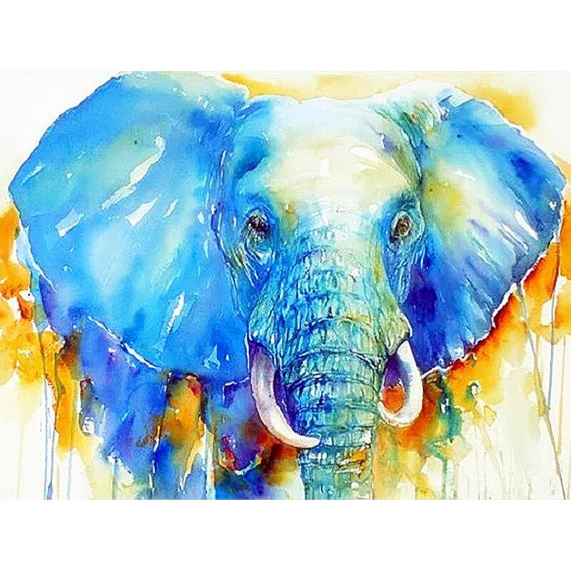 Noua pictură cu diamant 5D DIY, elefanți, broderie cu diamante, animale, punct de cruce, burghiu rotund complet, decorarea casei, cadou de artă manuală