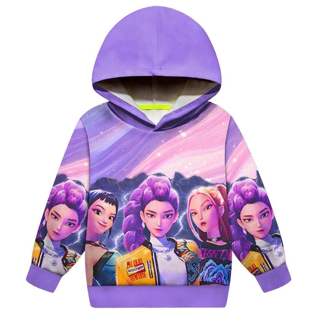 Dziecięca bluza z kapturem, luźna, z długim rękawem i sznurkiem