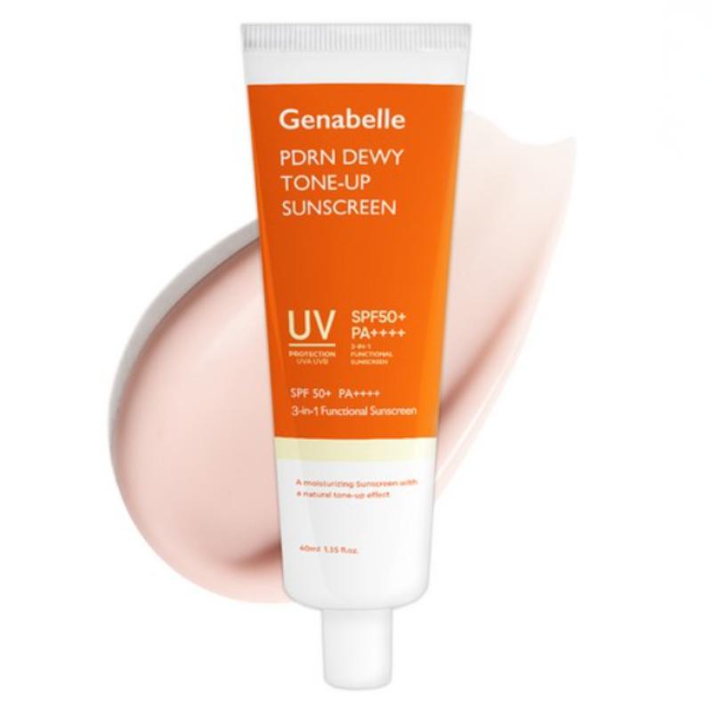 Солнцезащитный крем Genabelle PDRN Dewy Tone-Up SPF50+ PA++++ 40 мл, сияющий финиш и восстановление кожи, K-Beauty