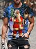 Christmas Mens T-Shirt Summer Funny Santa Claus Print Men's Clothes O-Neck Men's Short Sleeve T-Shirts Loose Vintage Y2k Clothes