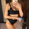 Ruffled Frilled High Waist Bikini Female Swimsuit Women Swimwear Two-pieces Bikini Set Padded Bather Bathing Suit Swim K2768C