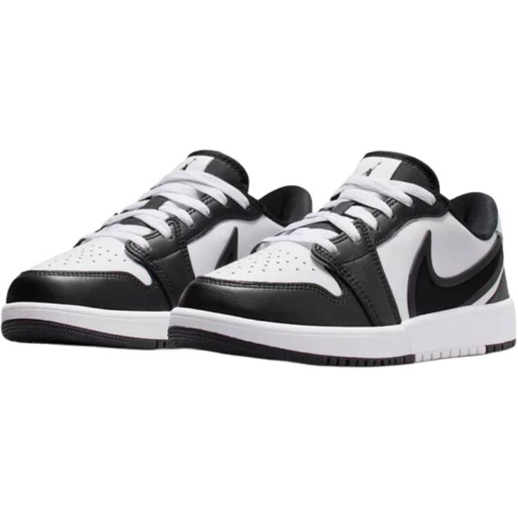 New Jordan Air Jordan 1 Abrasion Resistant Low Top Kids' Skateboarding Shoes Black White Teenagers HQ2024-101