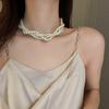 Naszyjnik damski Vintage sztuczna perła skręcona splątana wielowarstwowa sztuczna perła Choker dekoracja szyi biżuteria luksusowe kobiety bal koktajlowy naszyjnik Cosplay