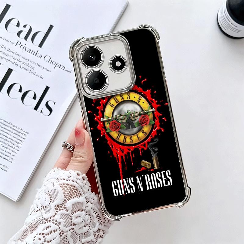 Band G-Guns N R-Roses Plating Phone Case For Xiaomi Redmi Note 14 15 Pro Plus 13 12 11 11S 11T 10 9S 9 5G Anti-Fall Airabag Cove
