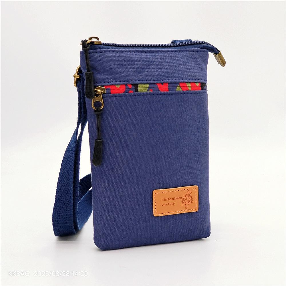 2025 Canvas Crossbody Bag: Simple Vertical Phone, Coin Purse, Versatile Single Shoulder Bag