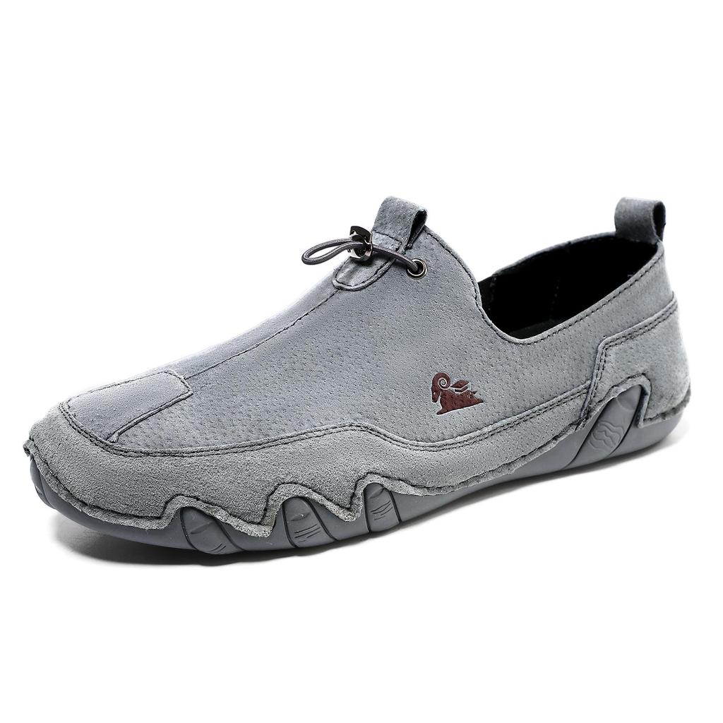 Cross-Border Octopus Plus Size Men's Genuine Leather Low-Top Casual Bean Shoes