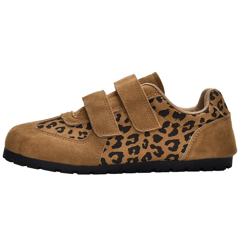 Autumn new leopard print casual shoes women's Velcro ugly cute big head shoes 3123