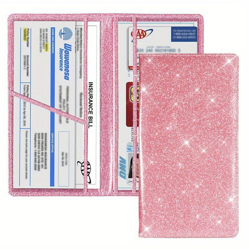 Car Registration and Insurance Card Holder Vehicle License Document Glove Box Compartment Organizer Luxury Travel Accessories