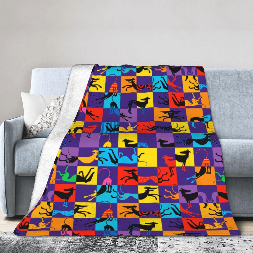 Greyhound Dog Pop Blanket Flannel Summer Air Conditioning Animal Dogs Ultra-Soft Throw Blanket for Bedding Car Plush Thin Quilt