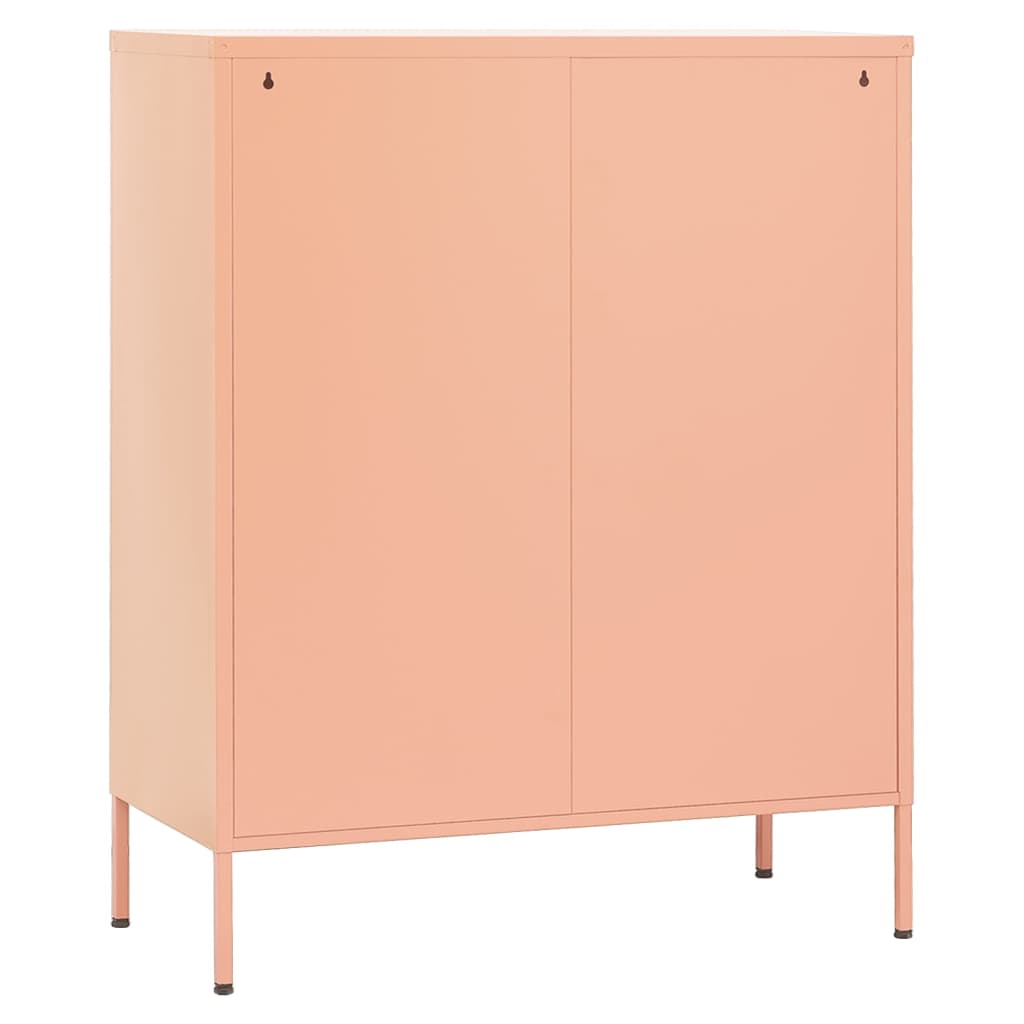 Vidaxl Cabinet, Pink, 80X35X101.5 Cm, Steel