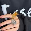 Retro Stackable Pineapple Rings Metal Design Hand Jewelry Accessory Alloy Texture Suitable for Fashion Women Present