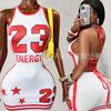 2026 Summer New European and American Spice Girls Women's Sleeveless Sports Printing Sexy Straps Backless Short Dress Dress