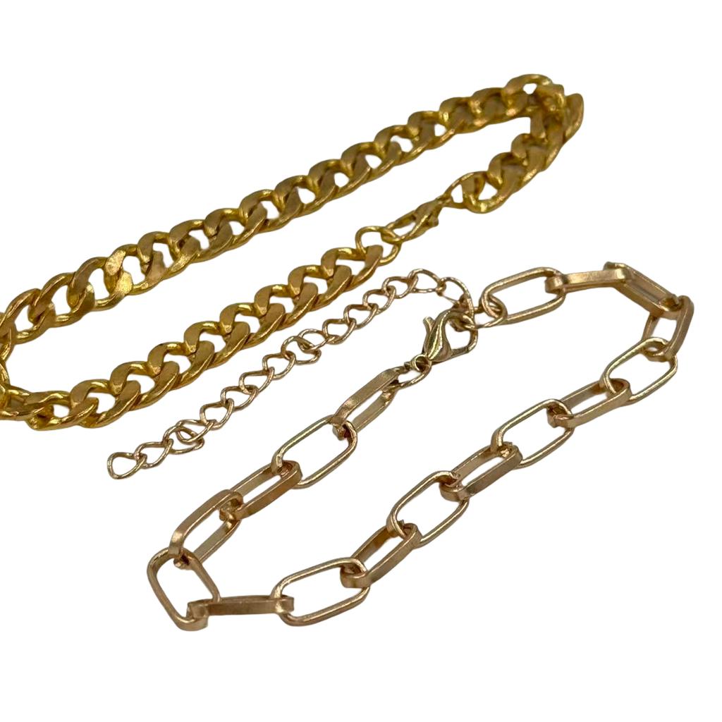 2-Piece Fashion Bracelet Set Adjustable Gold Bracelet Minimalist Style Halloween Gift Jewellery Birthday Present