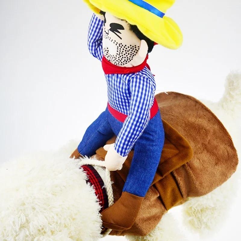 Vestiti da Cowboy Cavaliere per Cani Domestici con Cappello Simpatico Abito per Halloween Natale Festa Decorazioni Cuccioli Cani Costume Cosplay