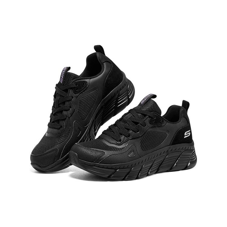 Skechers Bobs B Flex Hi Mesh Pelle Comode Sportive Basse Casual Scarpe Sneakers Donna Nero 117380-BBK