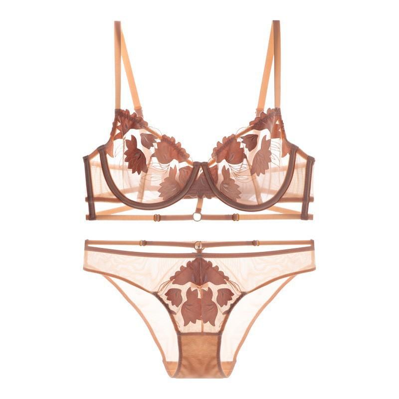 

High quality sexy lace embroidered beautiful back bra, big breasts show small gathering ultra-thin underwear women s bra 85D