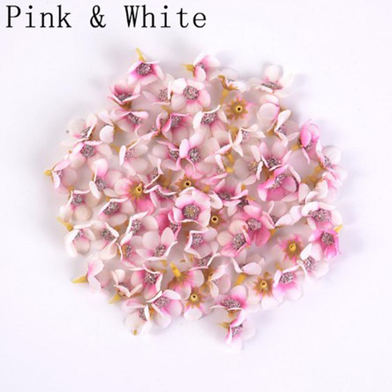 100Pcs 2.5Cm Silk Cloth Wedding Flower Heads Diy Manual Simulation Material For Dress Wreath Decoration Creative Flower Buds