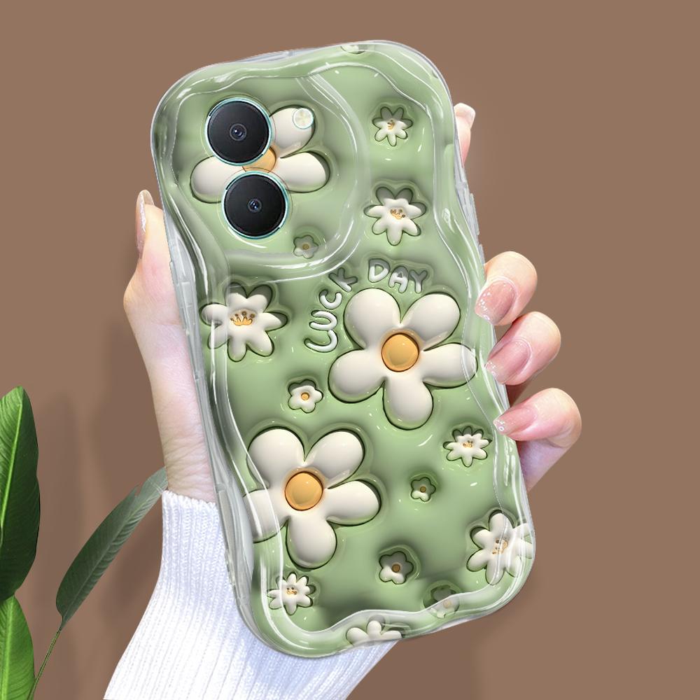 

Милый мультяшный узор, кремовая текстура, мягкий силиконовый чехол с волнистыми краями, чехол для телефона для Vivo Vivo V40 Pro 5G прозрачный