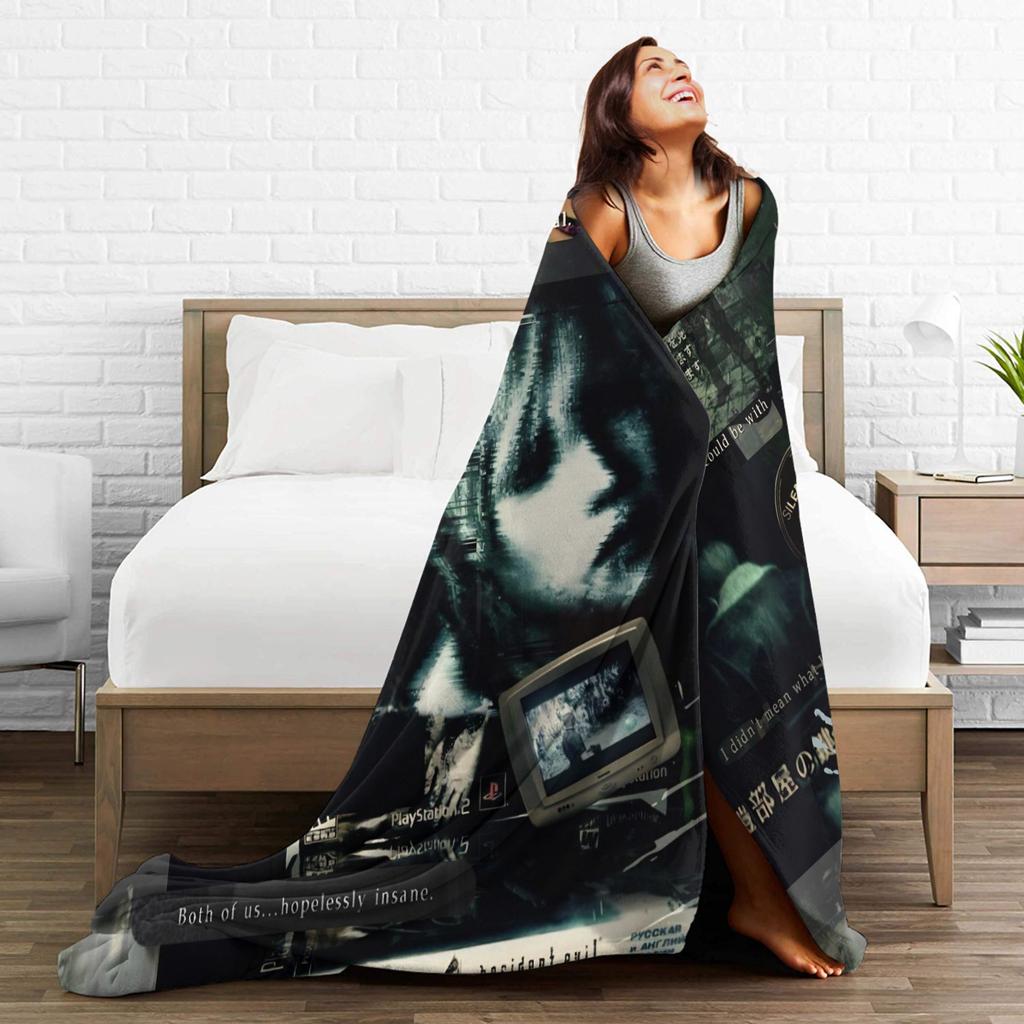Silent Hill Horror Movie Games Super Soft Blankets Plush Bedding Throws Comfortable Couch Chair Flannel Bedspread Sofa Bed Cover