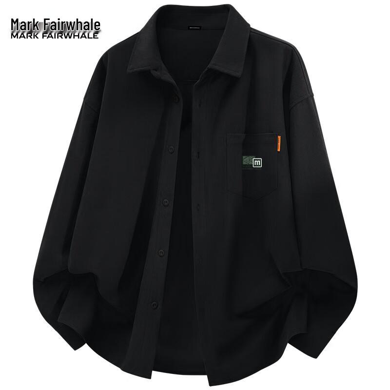 Mark Fairwhale Men s Corduroy Loose Long-Sleeve Shirt Jacket L
