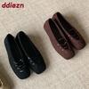 Fashion Fashion Shallow Ladies Flats Slip On Shoes Female Height Increasing Footwear Square Toe Women Flats With Shoes New