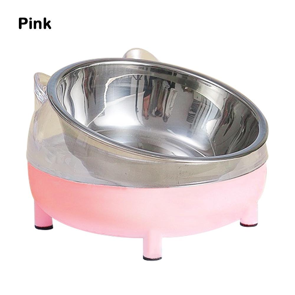 New Stainless Steel Elevated Cat Bowls Easy Clean Plastic Pet Drinking Dish Tilted Design Pet Feeding Dish Dog Feeding