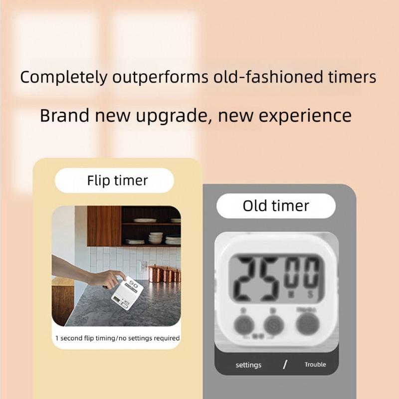 Light Weight Cubes Timer Flipping Electronic Timer Countdowns Reminder for Time Management and Countdowns Setting Enduring