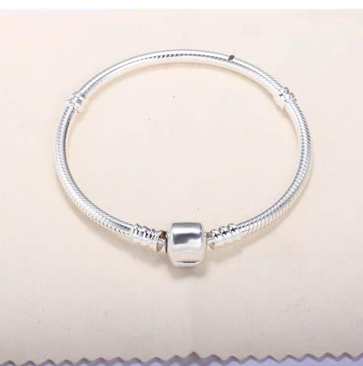 2026 New Style 925 Silver Crown Heart Snake Bone Chain, High-Quality Basic Beaded Bracelet for Women DIY Jewelry Making