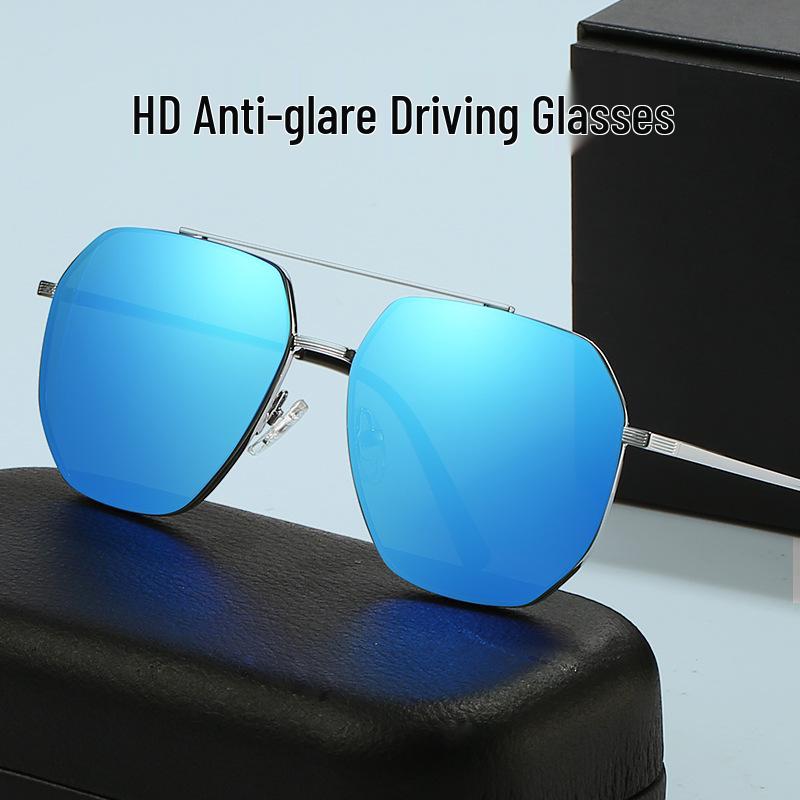 8092 New Men's Polarized Aviator Sunglasses - Large Frame, Fashionable & Trendy for Driving