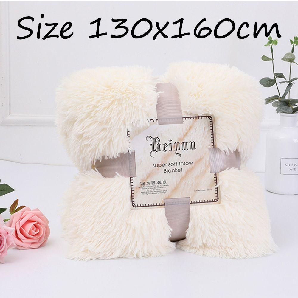 Elegant Super Soft Home Textile Fluffy Rug Long Shaggy Faux Fur Throw Blanket Bed Sofa Blanket