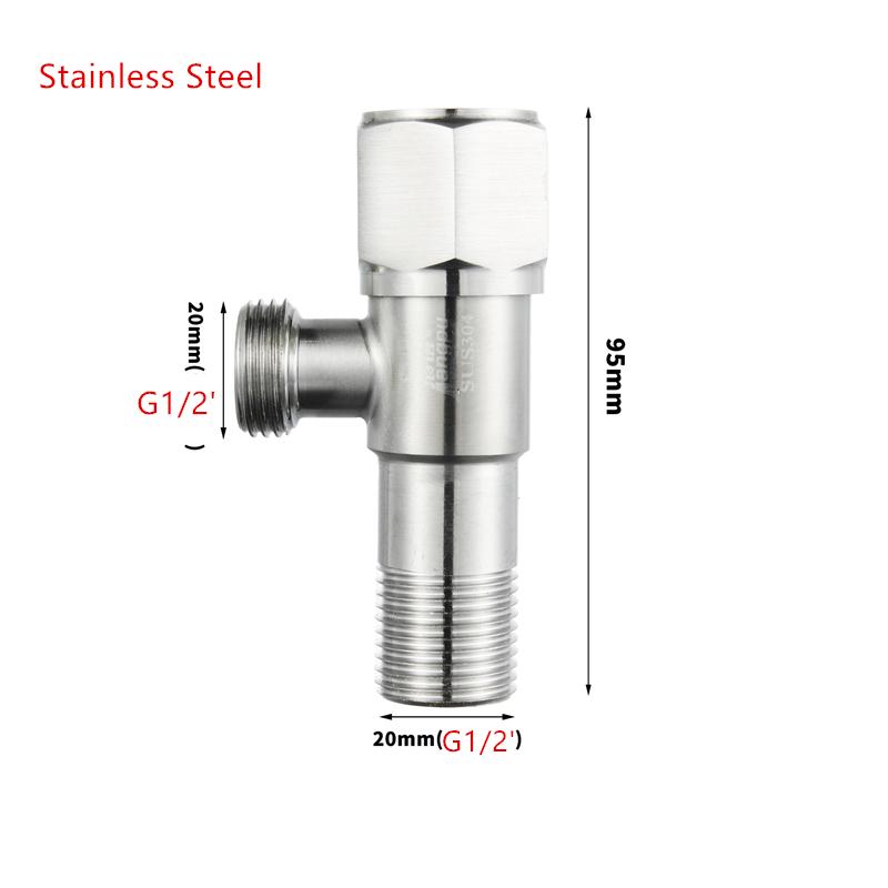 1 Stück Toilettenwaschmaschine 1/2 Zoll heißes und kaltes Wasser Dreieckventil Wasserstopp-Eckventil Messing Edelstahl