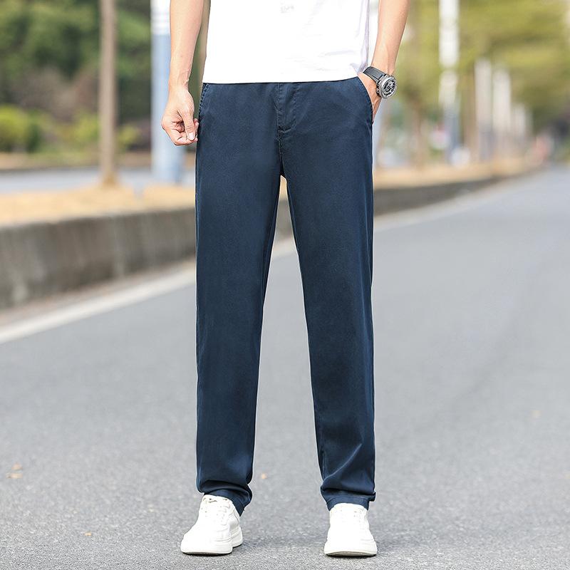 

Простые и универсальные повседневные брюки для весны и лета, свободные прямые и новые модные универсальные мужские брюки 38