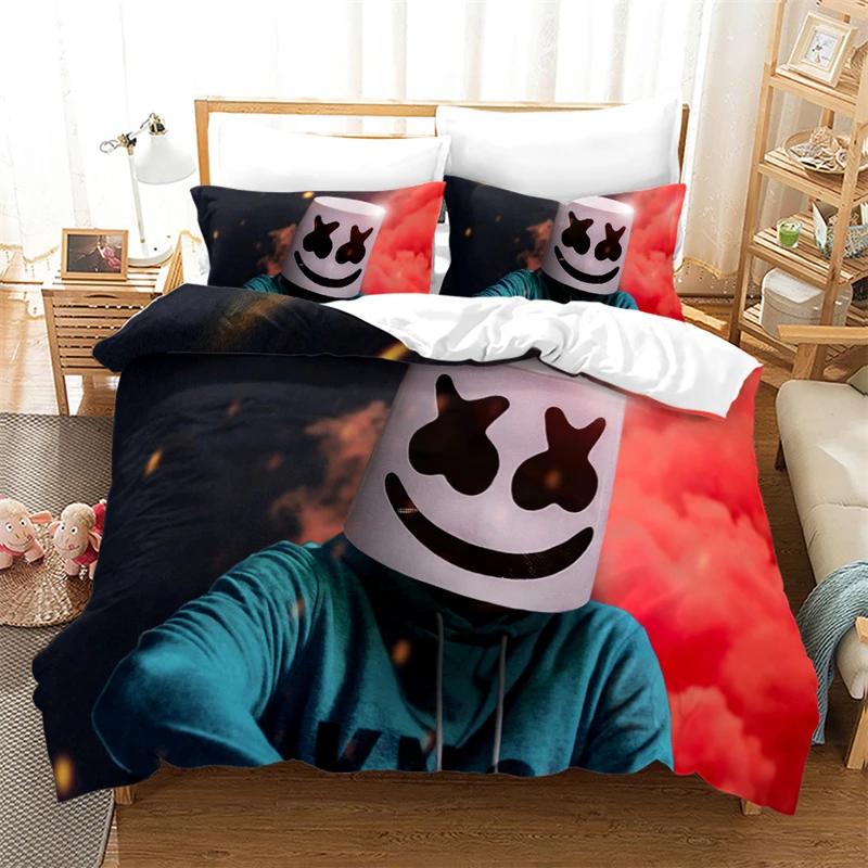 Popular DJ Marshmello 3d Bedding Set Duvet Cover Set Pillowcase Bedclothes Twin Full Queen King Size Bed Linen Set Home Textiles