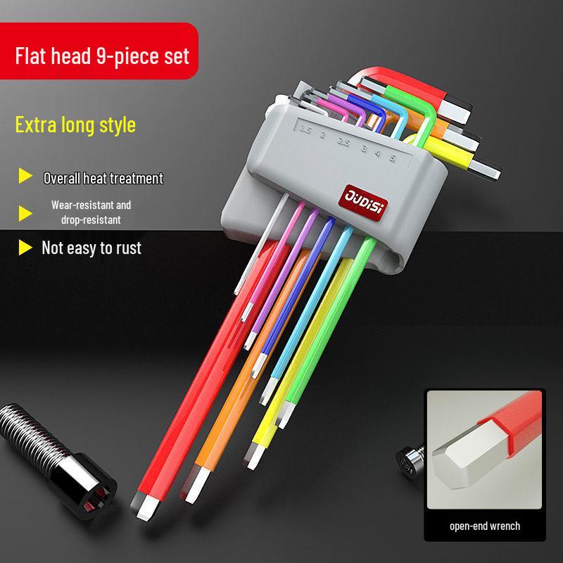 Colored Hex Wrench and Screwdriver Set - 6-Point, Multifunctional Tool with Extended Keys