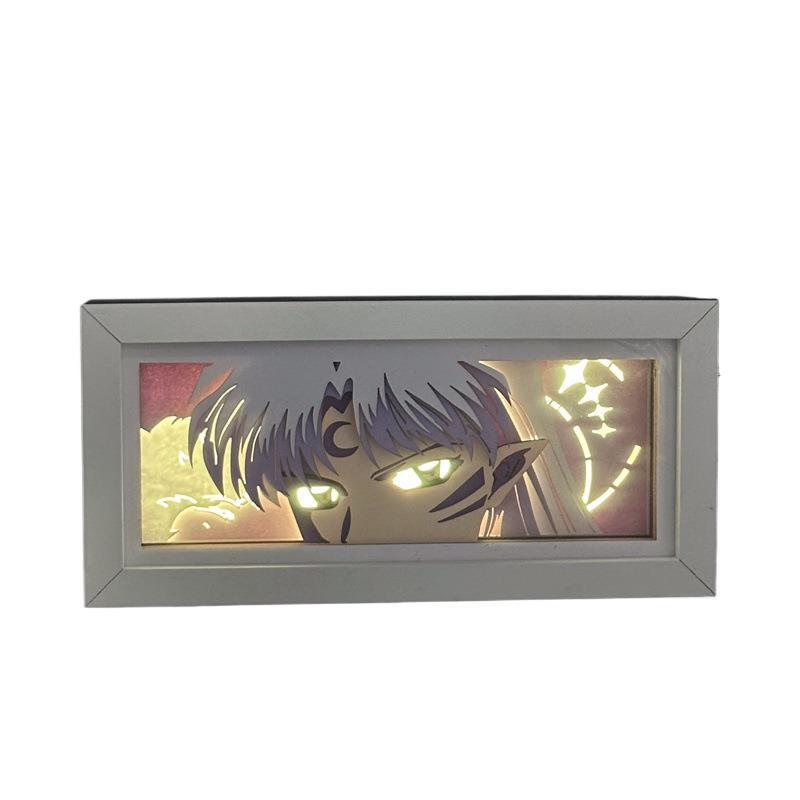 Inuyasha LED Light Box Anime Peripherals Bedroom Decor Night Lamp Multiple Colors Luminous Toys Collectible Desk Model Gifts