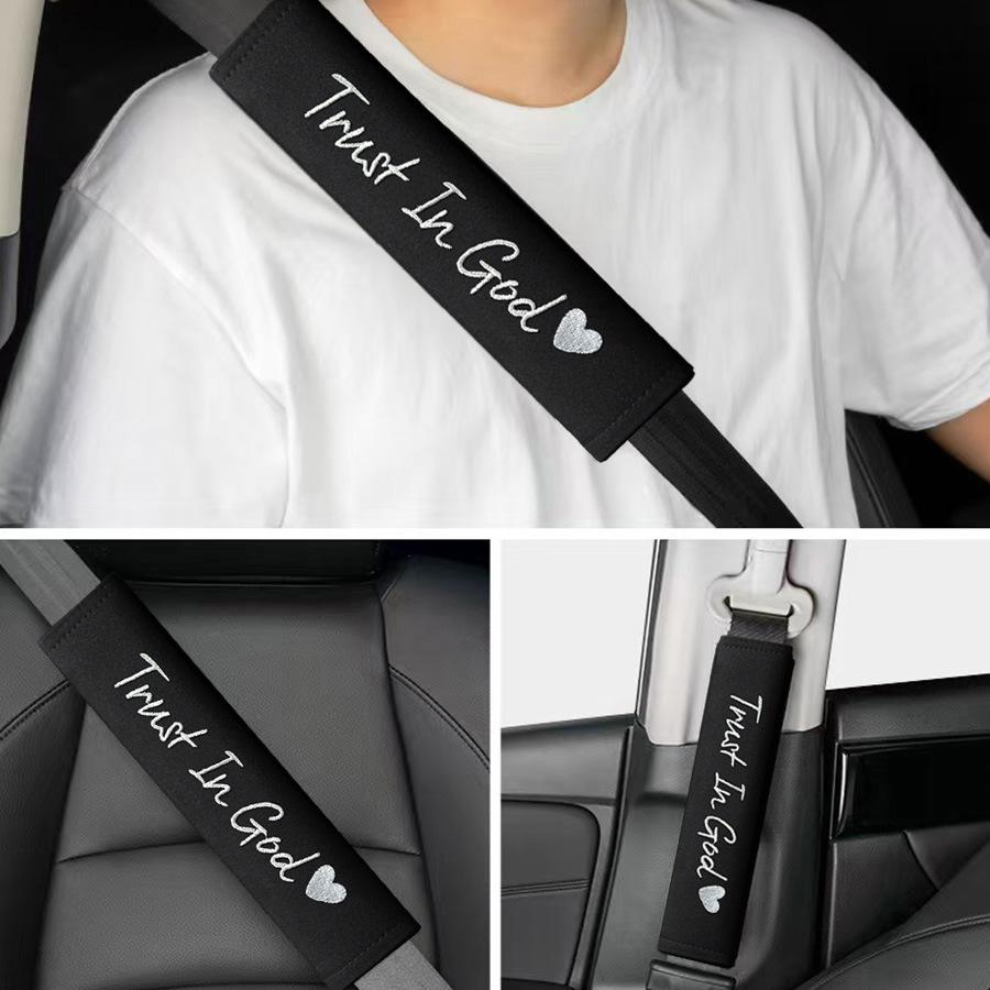 2PCS Car Letter Shoulder Protector Is Soft And Comfortable, Suitable For Seat Belts, Travel Bags, Backpacks, And Car Interiors