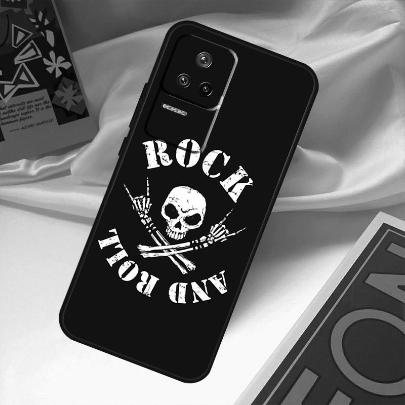Rock and Roll Skull Funda For POCO M6 Pro X3 X4 X5 X6 M5s F3 F5 Xiaomi 13T Pro 12T 11T 12 13 Lite 14 Ultra Case