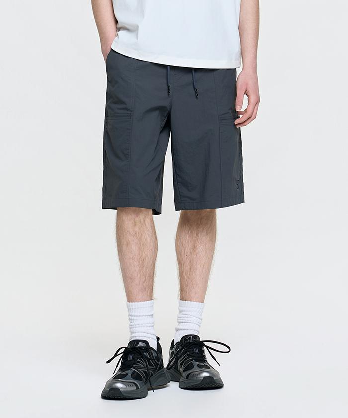 Emelbi Basic Cotton Touch Ripstop Knee-Length Shorts Bos (D.Grey)