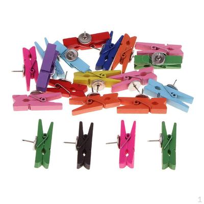 20/50 Pcs Creative Fashion Wooden Clothespins Decorative Thumbtacks Drawing Pins For Wall Maps,