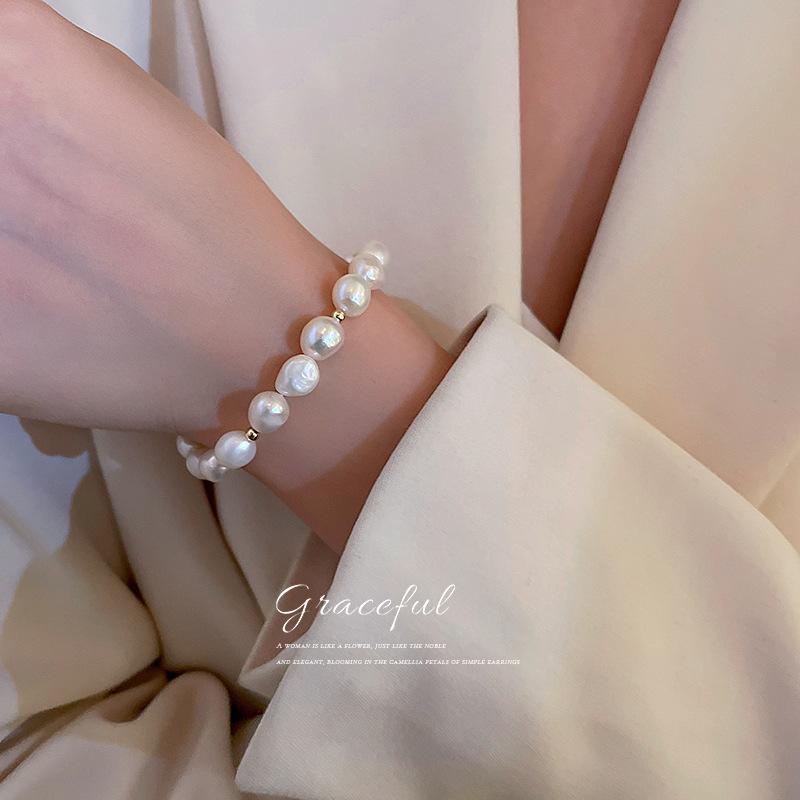 Freshwater Pearl Beaded Bracelet Korean Baroque Adjustable Bracelet Versatile Simple Temperament Fashion Bracelet Bracelet Bracelet