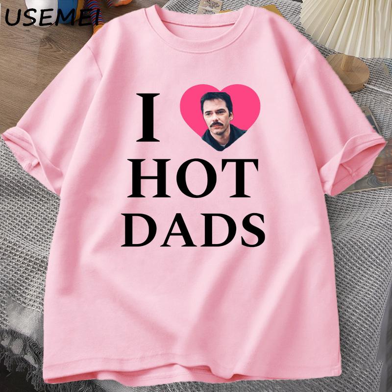 

I Love Hot Dads T-shirt The Twilight Saga Charlie Swan Billy Graphic T Shirts Men T Shirt Streetwear Comfortable Clothes XL розовый
